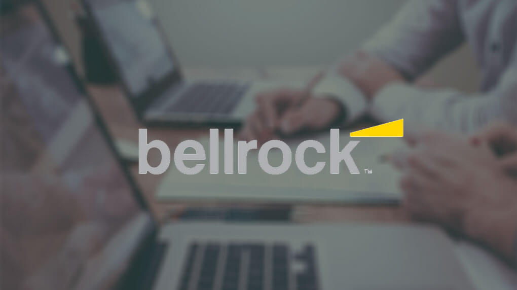 bellrock text on the laptop background