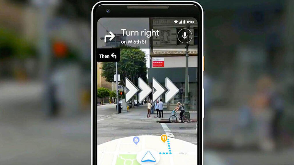 Google live view of maps with navigation