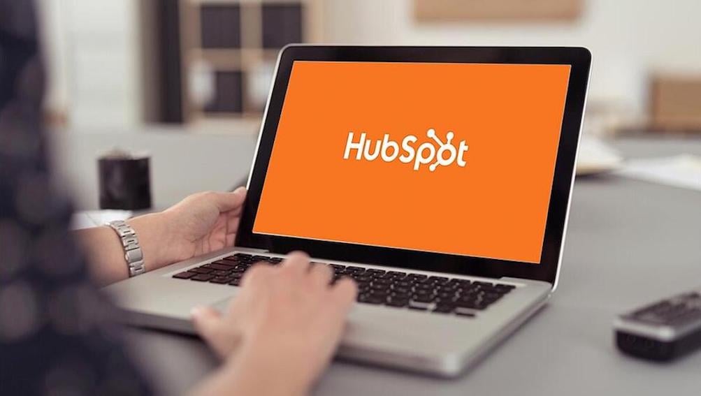 Hubspot logo on laptop