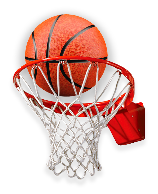 basketball shot into hoop