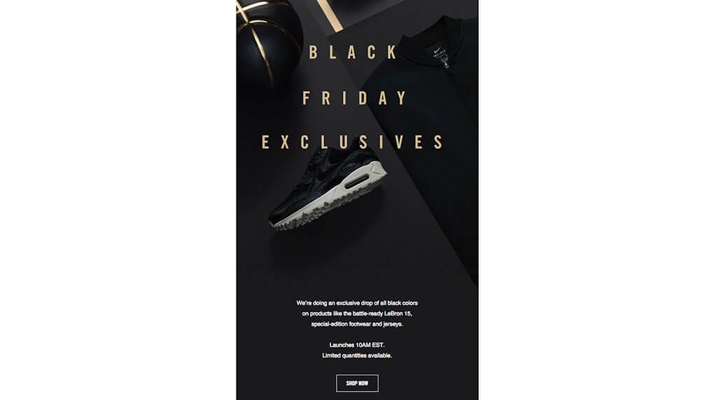 Nike's black friday email campaign