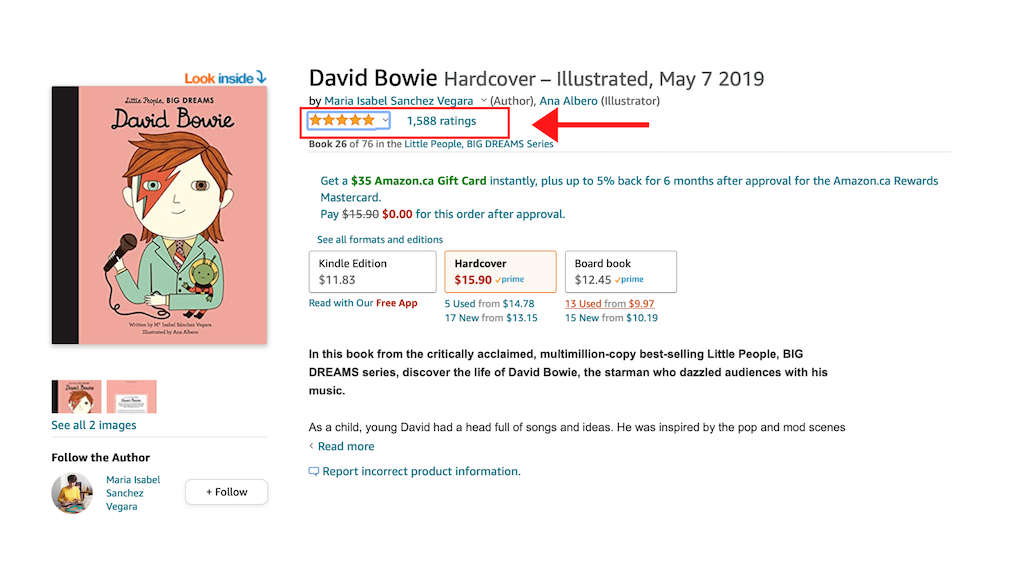 amazon review of david bowie hardcover book