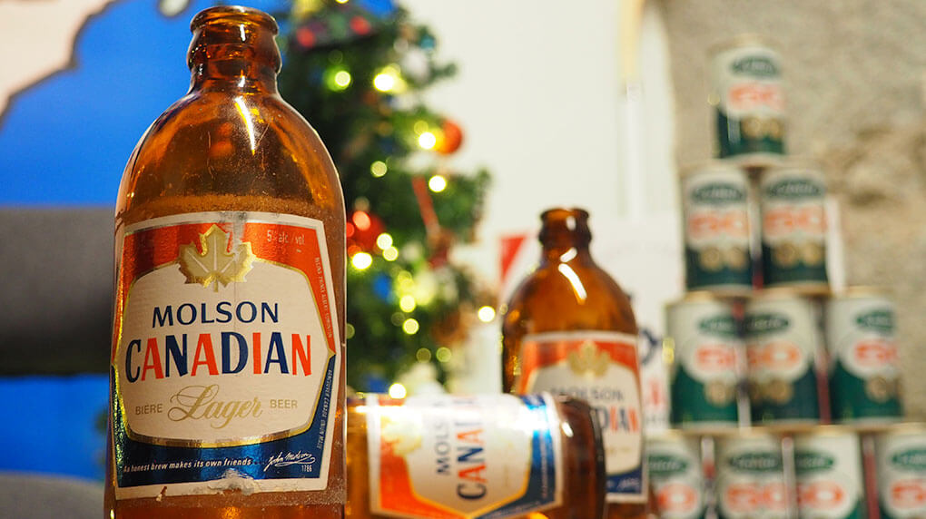 bottles of Molson Canadian lagers