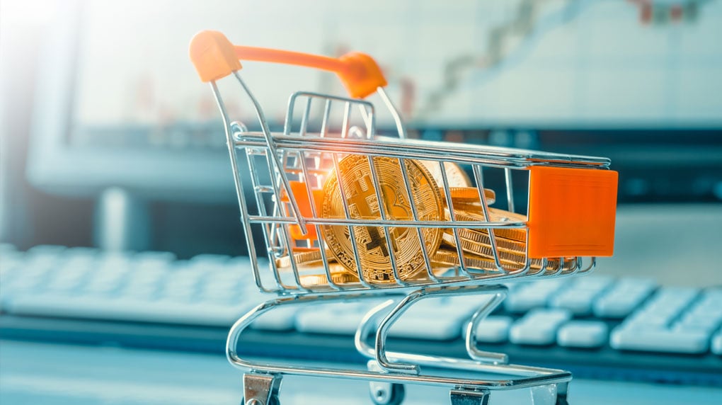 bitcoin-in-shopping-cart-for-ecommerce-purchase