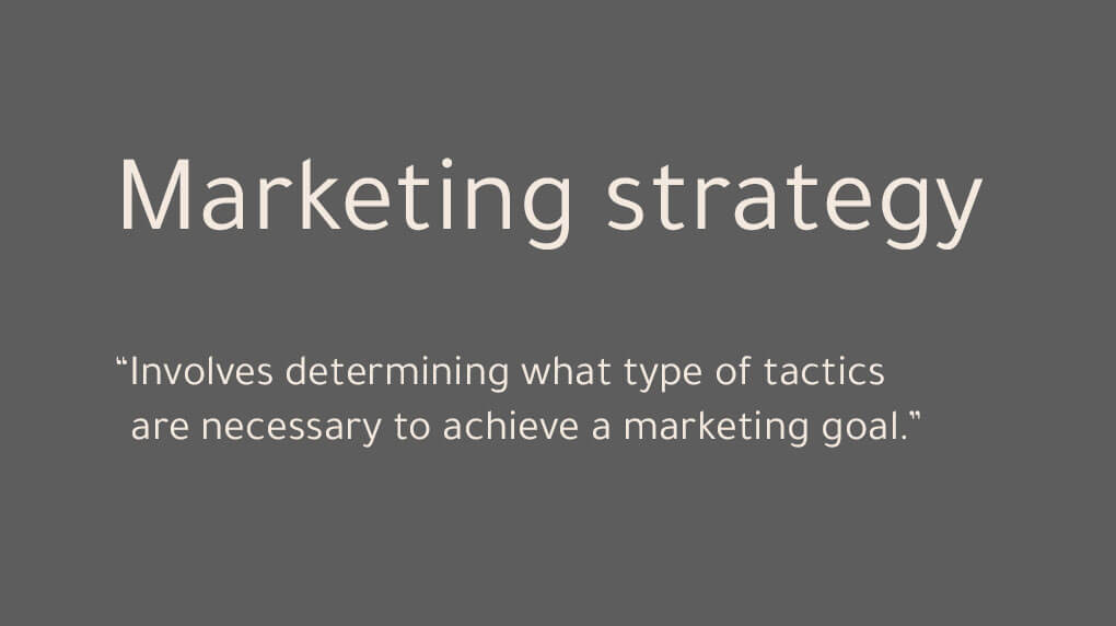 quote saying marketing strategy involves determining what type of tactics are necessary to achieve a marketing goal.