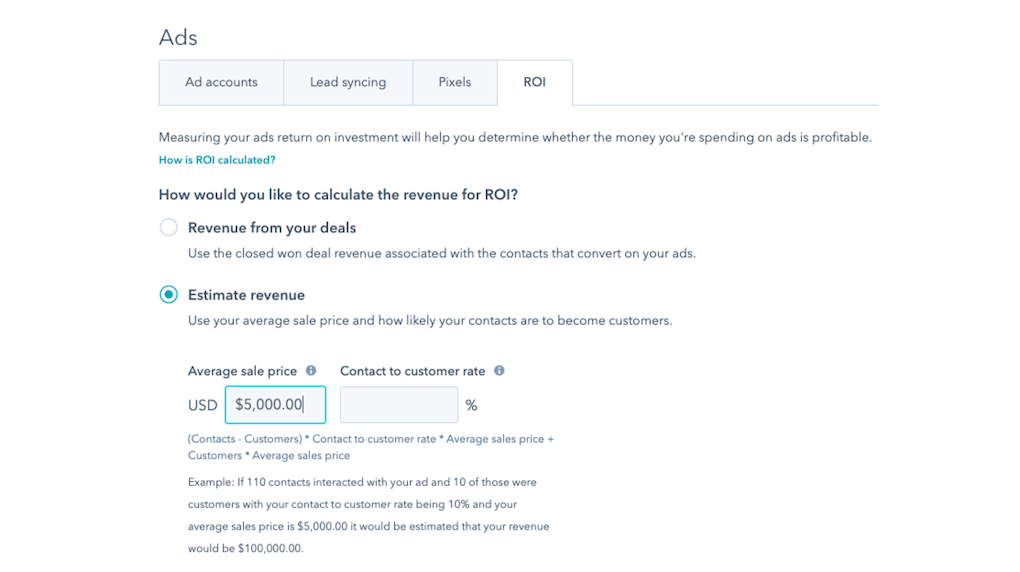 hubspot ROI calculator