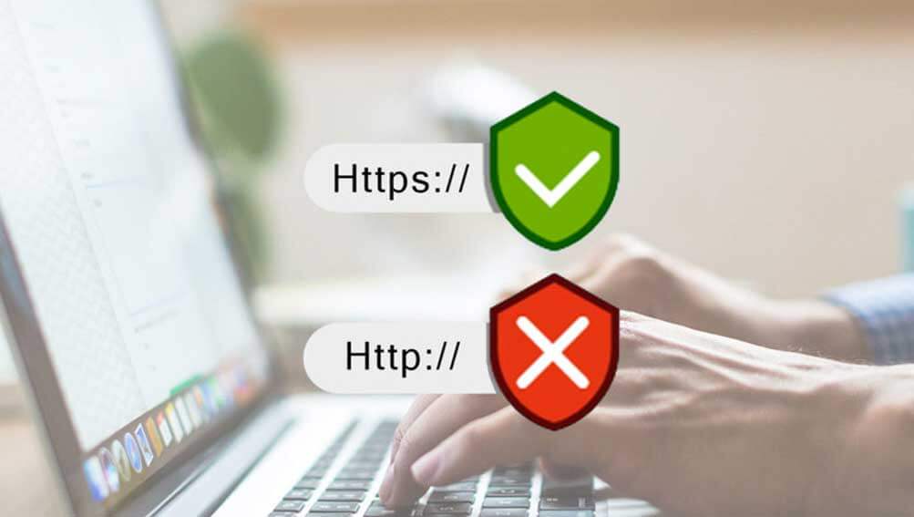 Browser address bar showing how to fix a website not secure warning with an SSL certificate and HTTPS