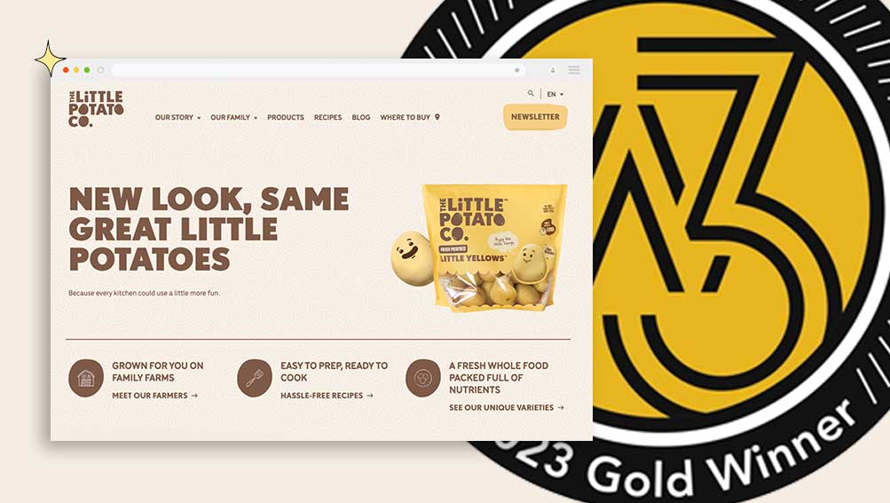 Major Tom's spud-tacular website wins two gold W3 Awards