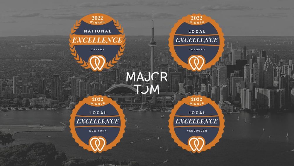 UpCity announces Major Tom as the National and Local Excellence Award winner!